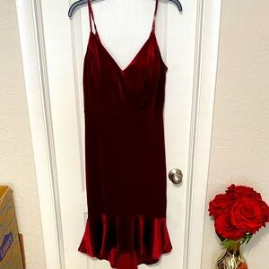 Elegant Red Velvet Dress